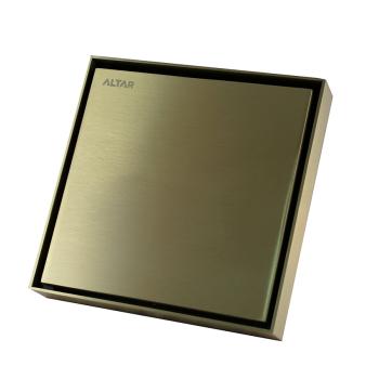 REJILLA CUADRADA PARA DUCHA DORADA 150 X 150 MM