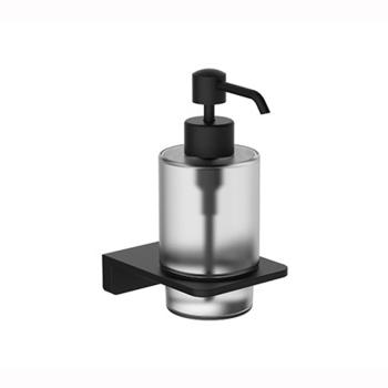 DISPENSADOR DE JABON CON SOPORTE NEGRO